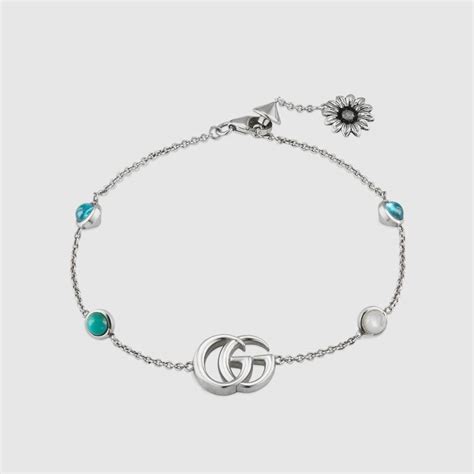 gucci double g silver bracelet|gucci flower bracelet.